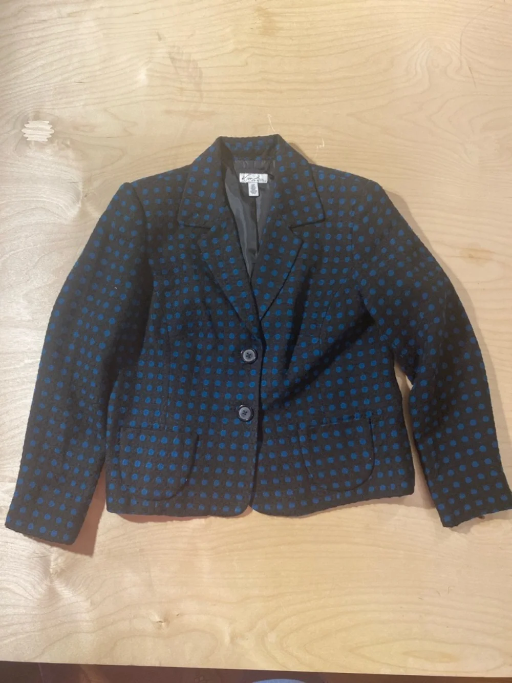 Kim Rogers Blue Dot Acrylic Blend Blazer - Navy/Blue 12P (RC)